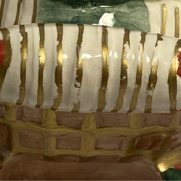 90s Fitz And Floyd Christmas Sleigh Figurine candy sugar bowl 1995 vintage used - Picture 5 of 16